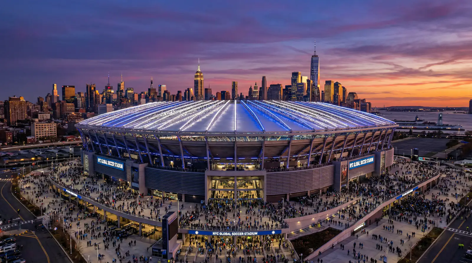 Vue panoramique du MetLife Stadium à New York, site de la finale de la Coupe du Monde 2026